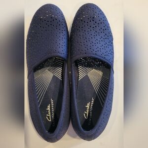 Clarks Cloudsteppers Perforated Navy Loafers